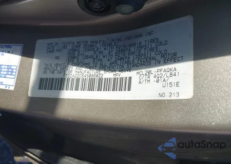 2004 Toyota Sienna Xle from USA, damaged, VIN 5TDZA22C64S086022